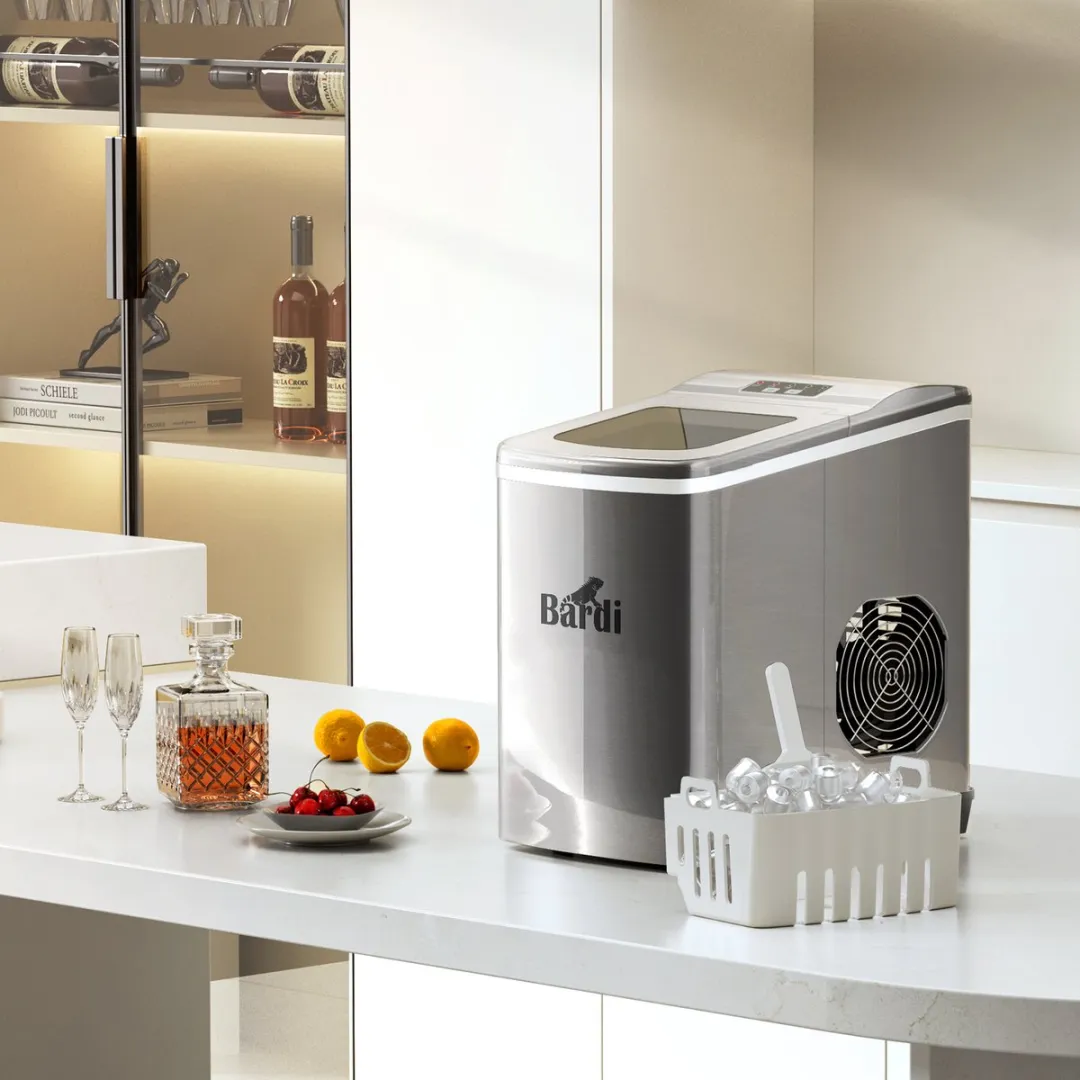 Bardi Deluxe IJsblokjesmachine - 2L RVS - 3 Thermosbekers