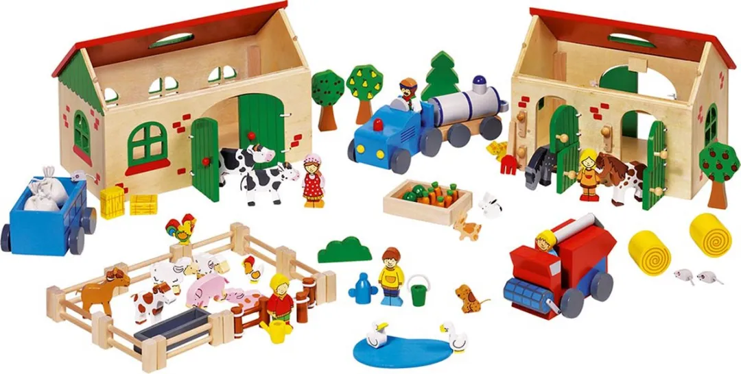 Goki My Farm Poppenhuisaccessoires - 71 Meubels 2 Poppen Multicolor
