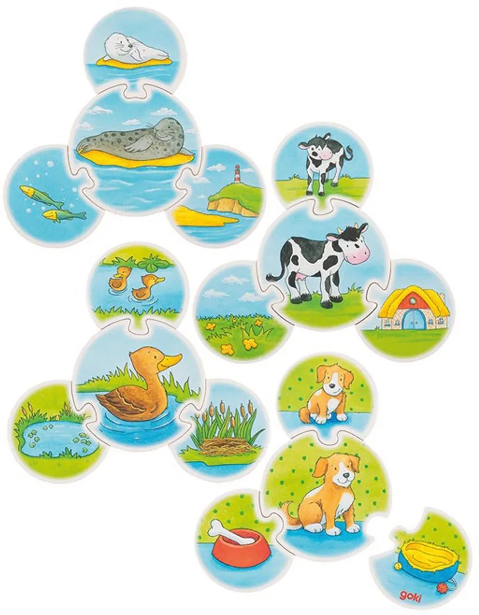 Goki Dieren Puzzel 24 Stuks - Meerkleurig
