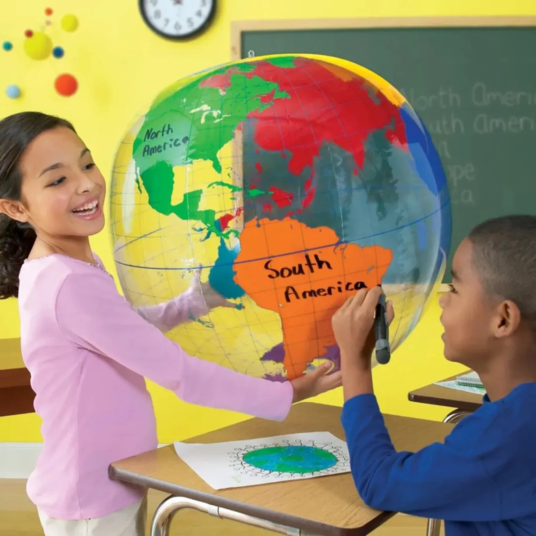 Learning Resources Opblaasbare Beschrijfbare Wereldbol 68,5cm - Multicolor