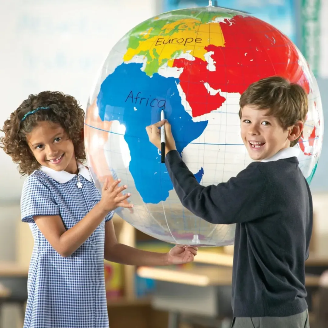 Learning Resources Opblaasbare Beschrijfbare Wereldbol 68,5cm - Multicolor