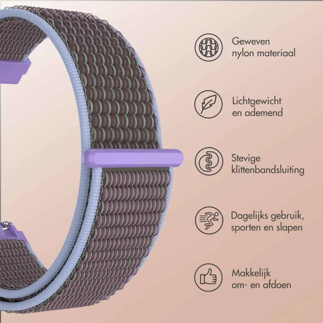 Imoshion Nylon Smartwatchband 20mm - Lila - afbeelding 3 van 6