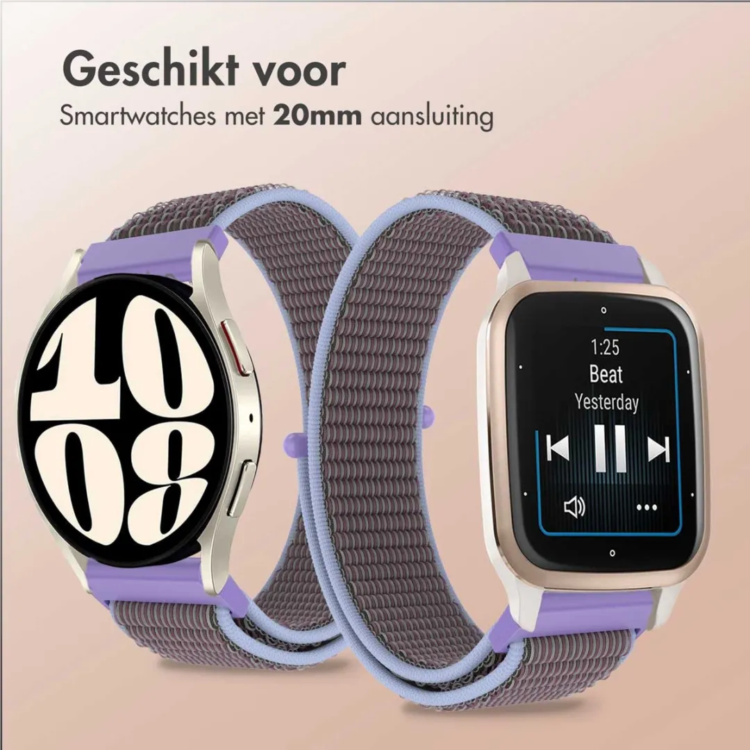 Imoshion Nylon Smartwatchband 20mm - Lila - afbeelding 2 van 6