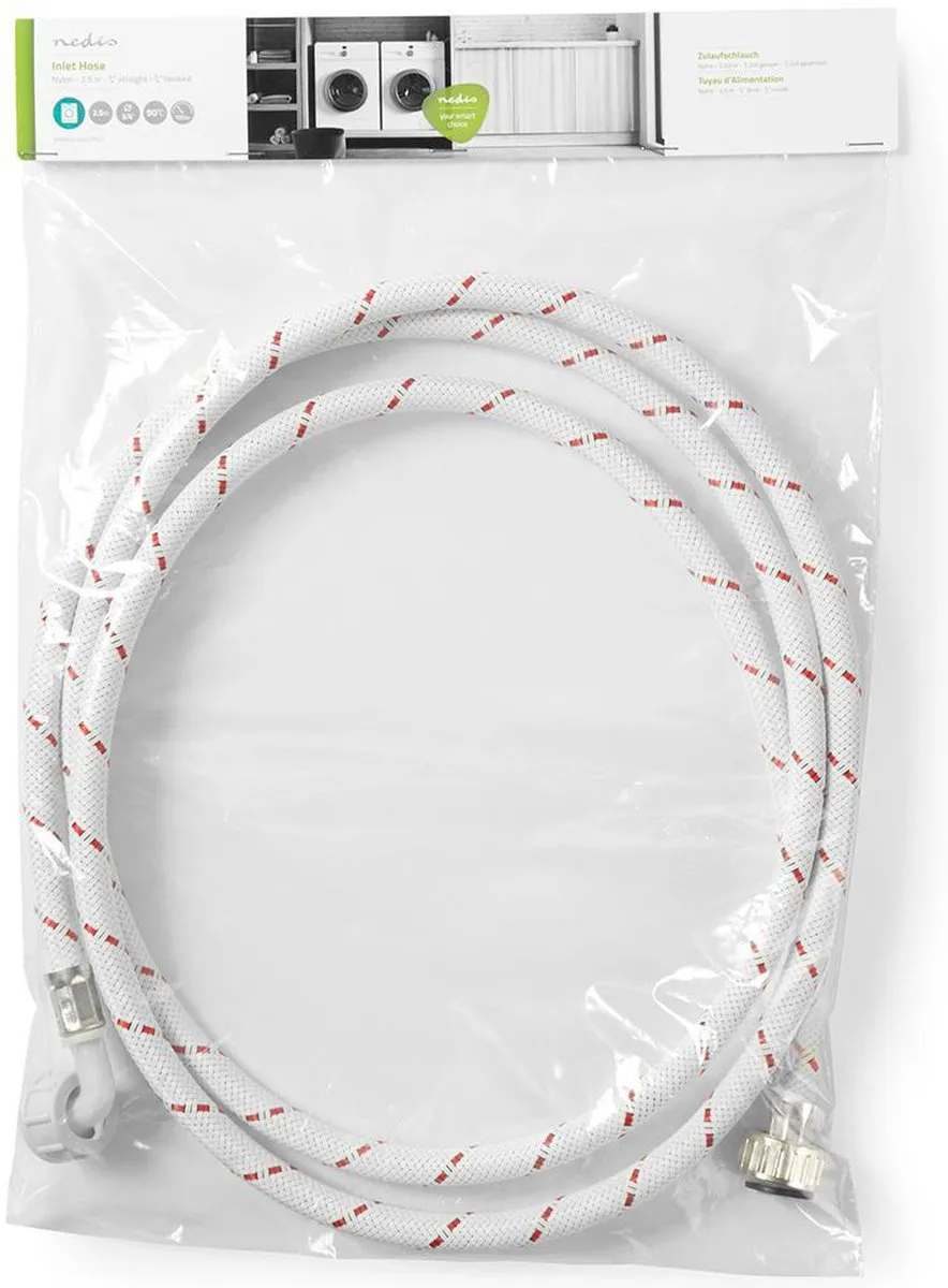 Nedis Nylon Toevoerslang WAIH3434SH1N25 2.5m - 10 Bar - Rood/Wit