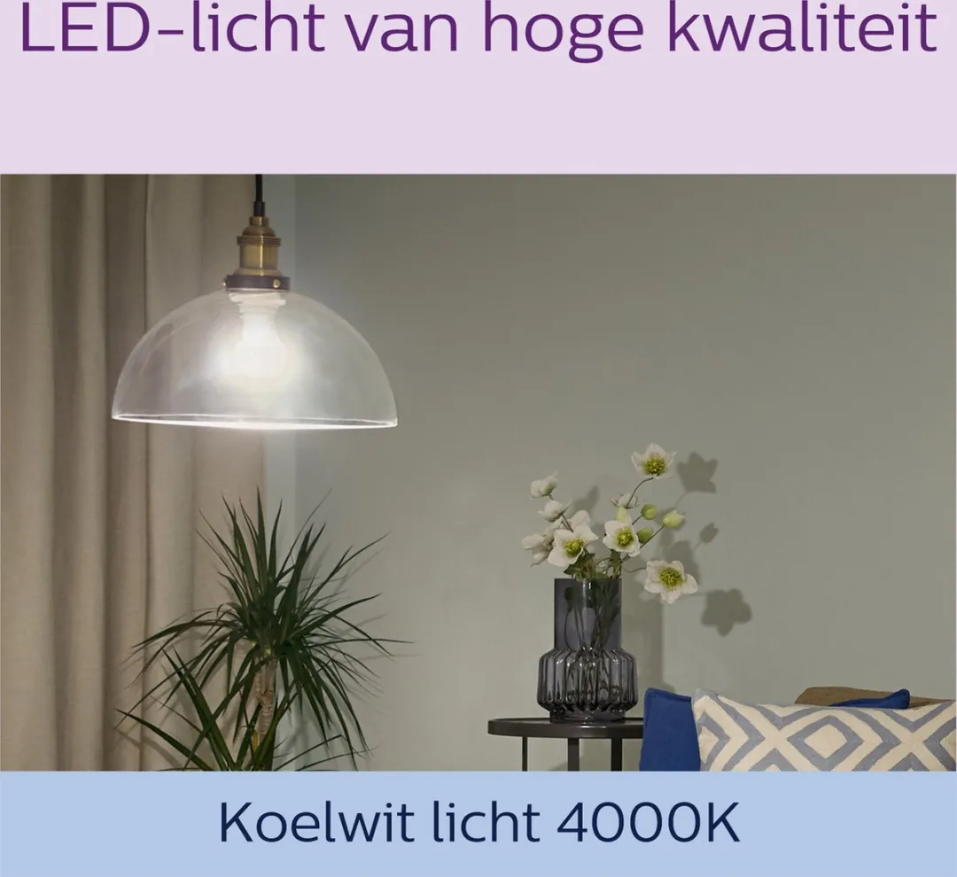 Philips LED Lamp Transparant 7W E27 Koelwit - 6 Stuks