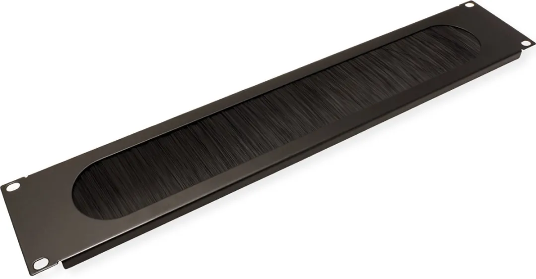 Value 19" Kabeldoorvoerstrook 2HE met borstel - Zwart