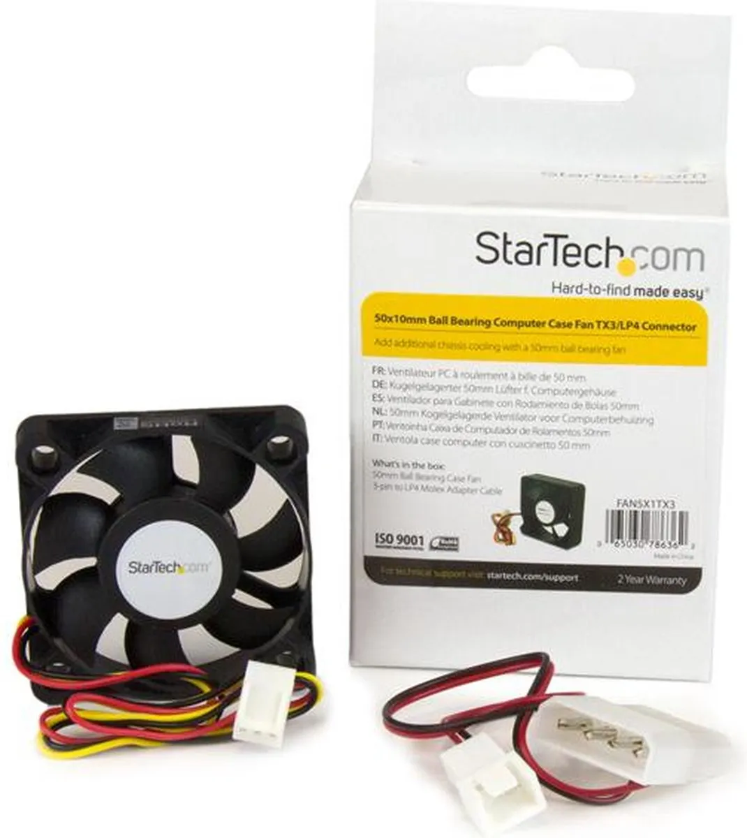 Startech FAN5X1TX3 Notebook Koelventilator 5cm - Zwart