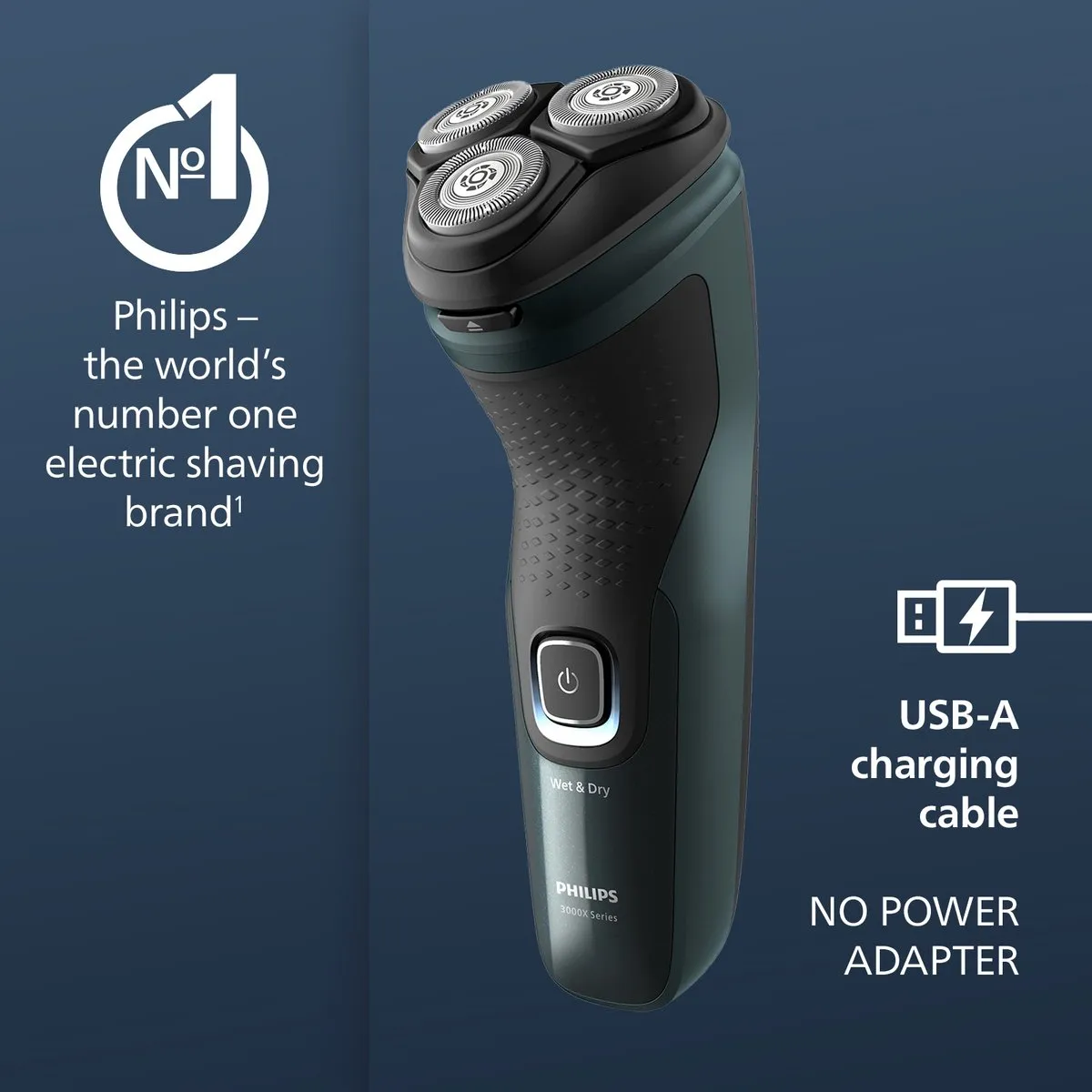 Philips Shaver 3000X X3052/00 Elektrisch Scheerapparaat - 3 Mesjes - Donkergroen