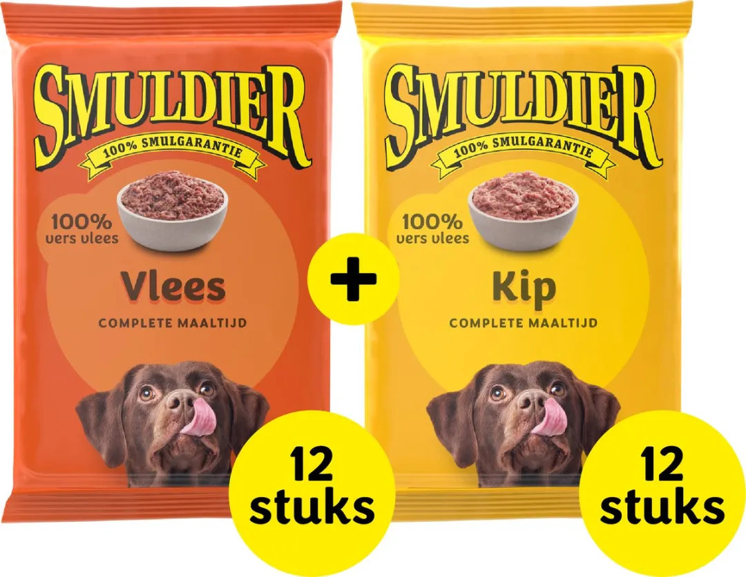 Smuldier Hondenvoer Vlees & Kip - 24 Stuks
