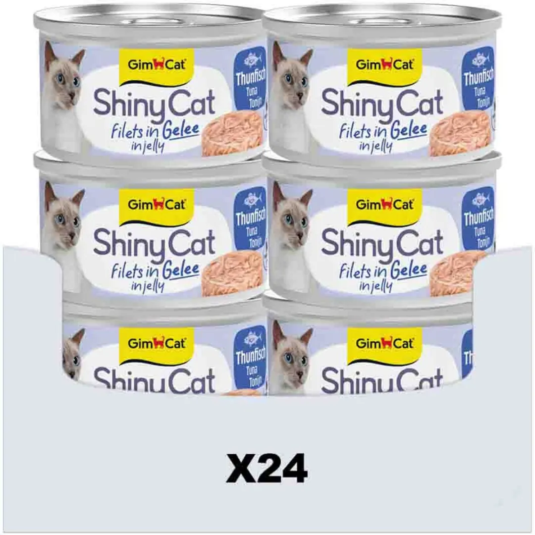 GimCat ShinyCat Filets in Jelly Tonijn - 24 Stuks