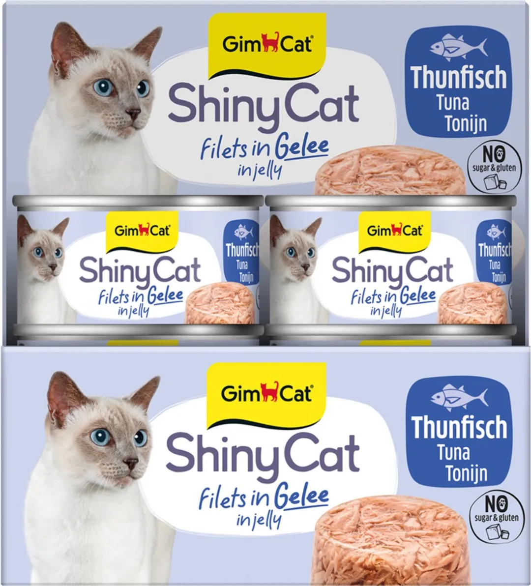GimCat ShinyCat Filets in Jelly Tonijn - 24 Stuks