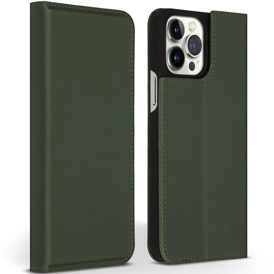 Accezz Hoesje iPhone 13 Pro Max - Premium Leder Groen
