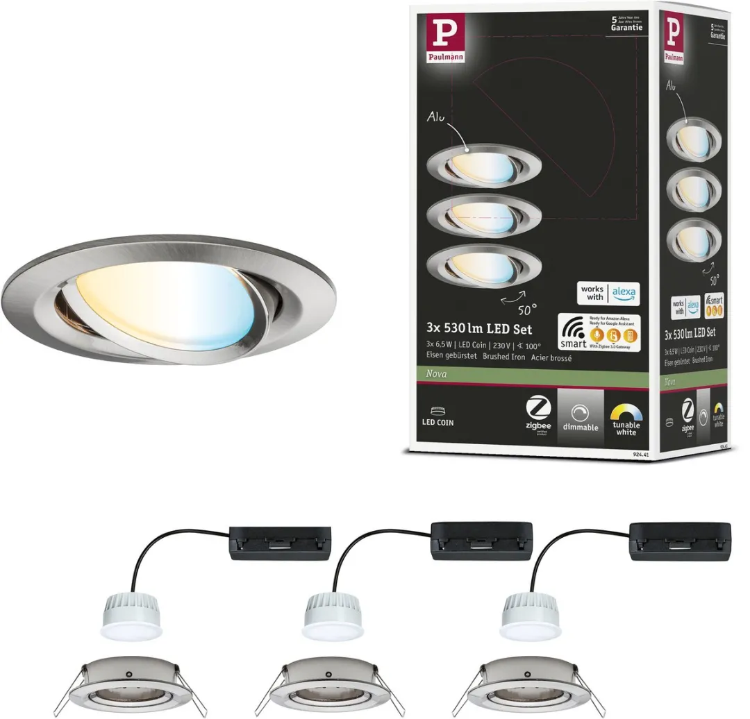 Paulmann Nova Coin LED-inbouwlamp 3x530lm 230V