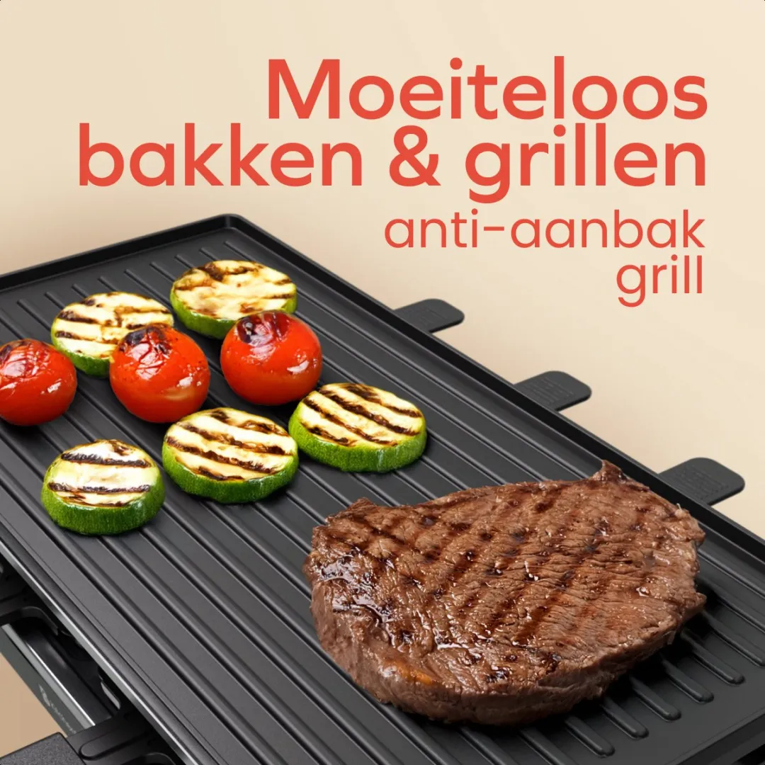 KitchenBrothers Gourmetstel KB1004190 - 1500W - 8 Personen - Zwart