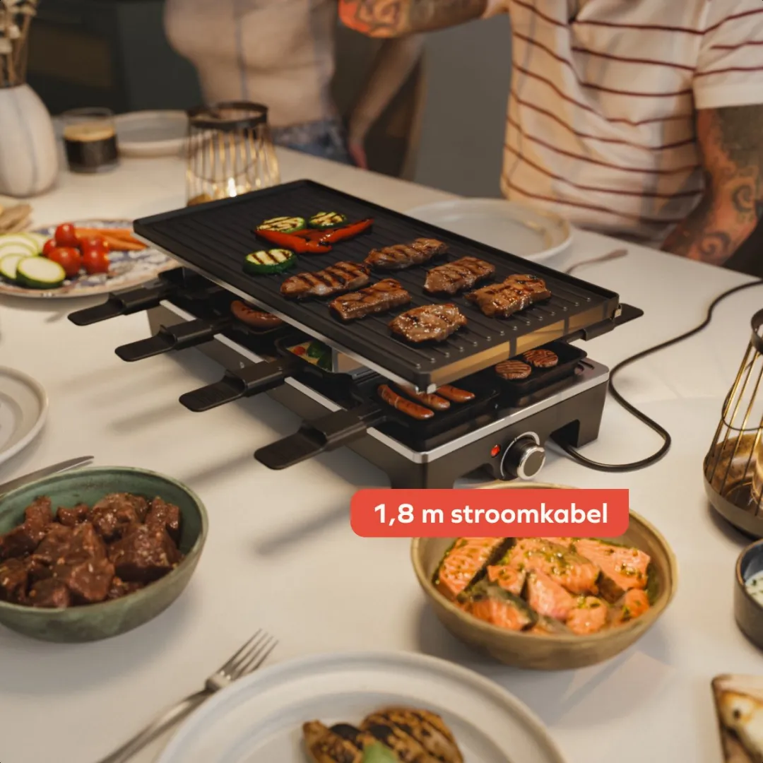 KitchenBrothers Gourmetstel KB1004190 - 1500W - 8 Personen - Zwart