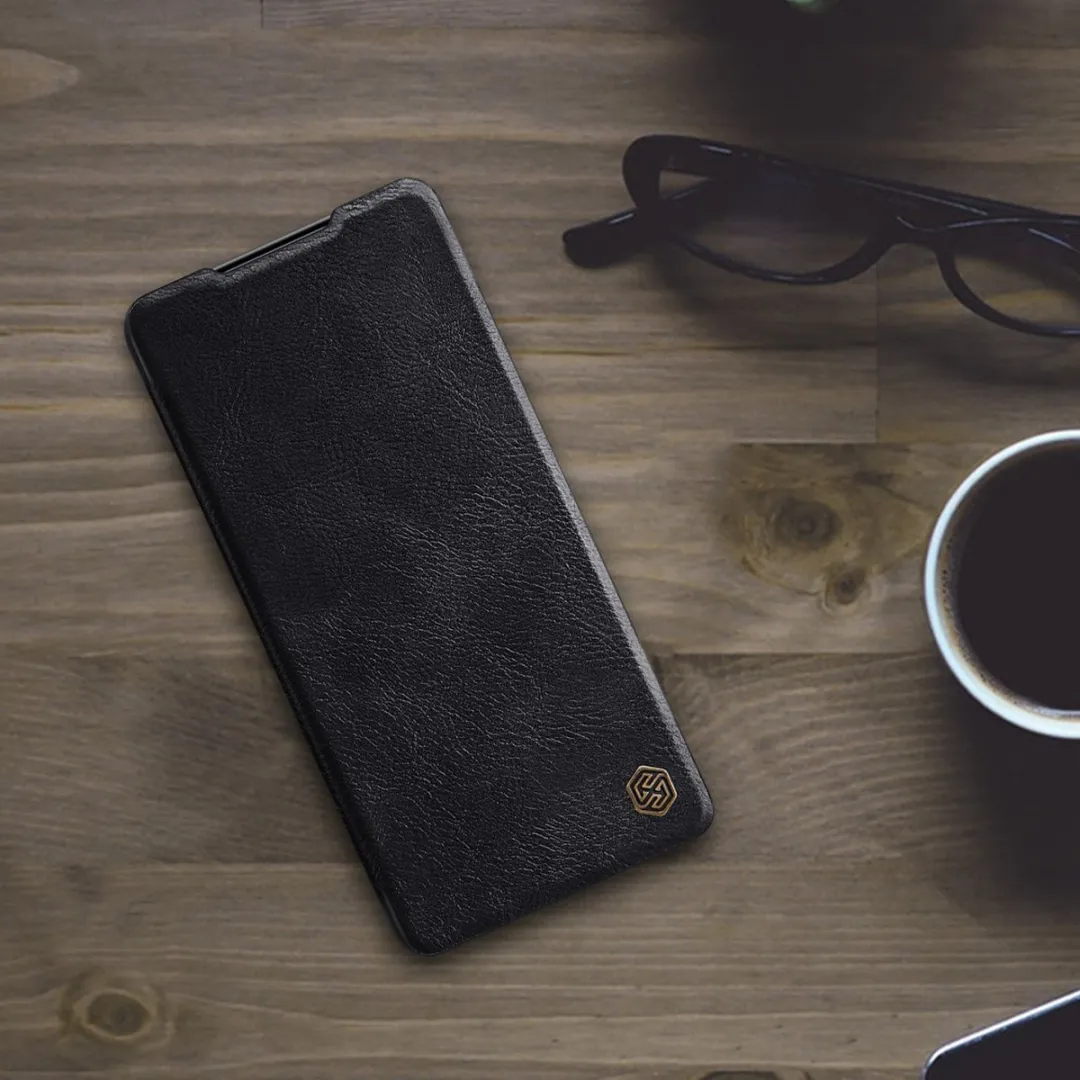 Nillkin Qin Leather Case Hoesje S21 - Zwart - 2 Pasjes - afbeelding 2 van 6