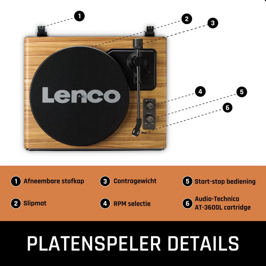 Lenco LS-570OK Bluetooth Platenspeler - Eikenhout