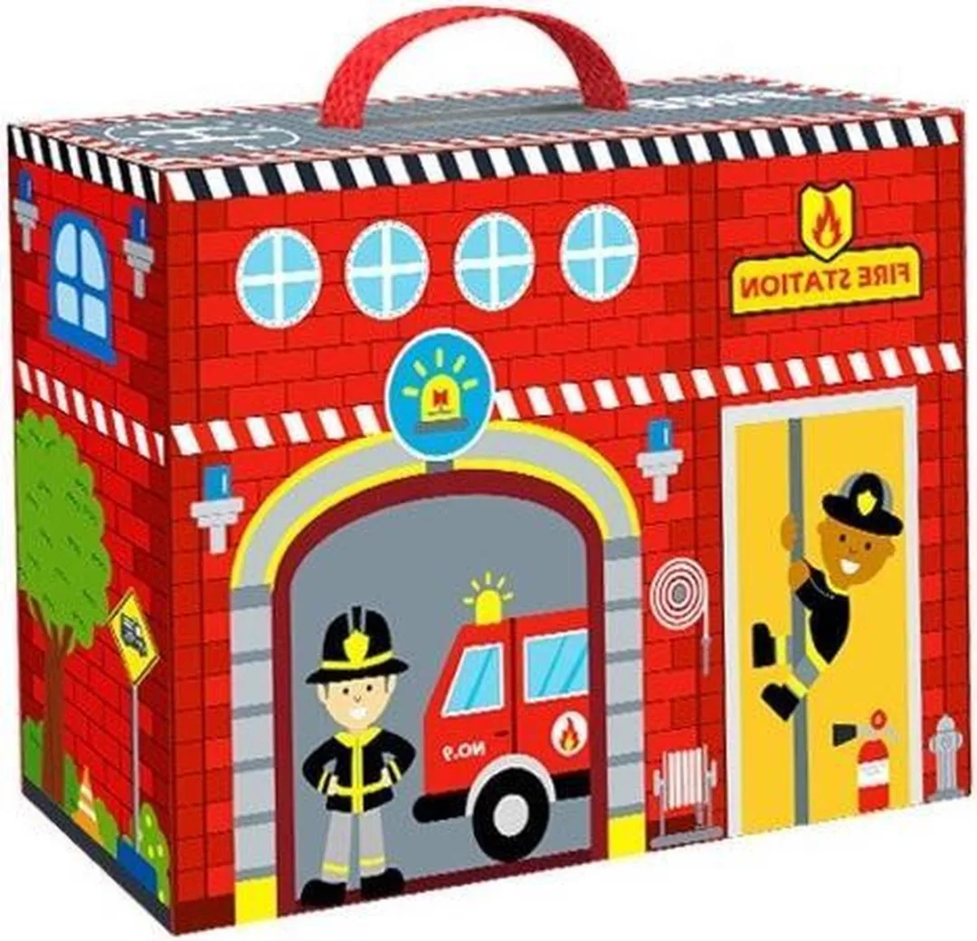 Tooky Toy Poppenhuis Brandweer 3-delig TY203 - Multicolor