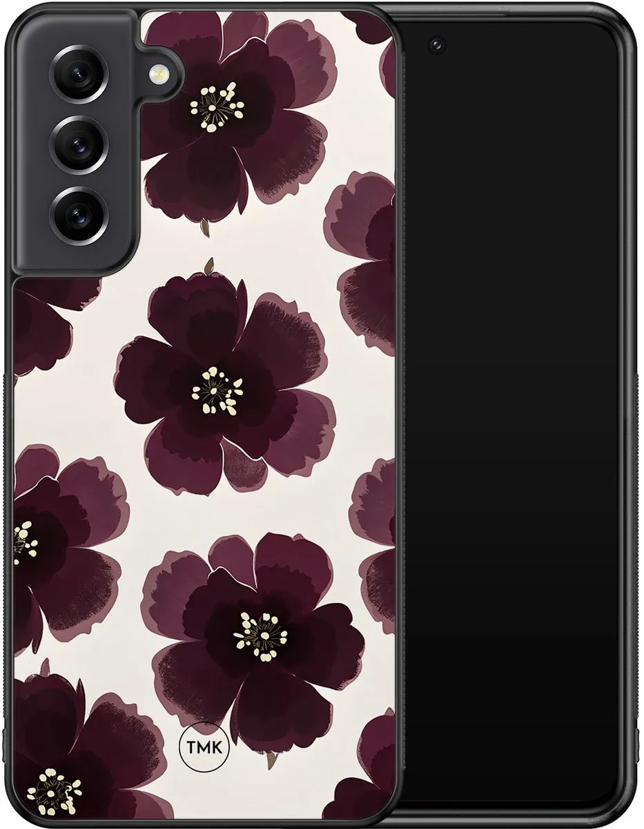 Casevibes S/S21FE/B/028 Hoesje Samsung Galaxy S21 FE - Paars Bloemen