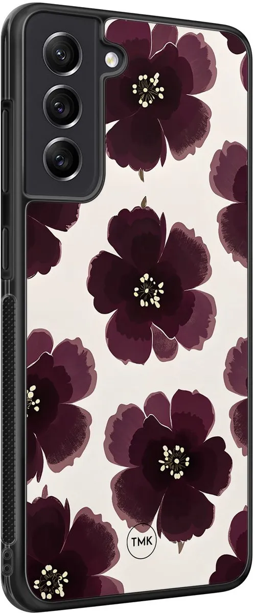 Casevibes S/S21FE/B/028 Hoesje Samsung Galaxy S21 FE - Paars Bloemen
