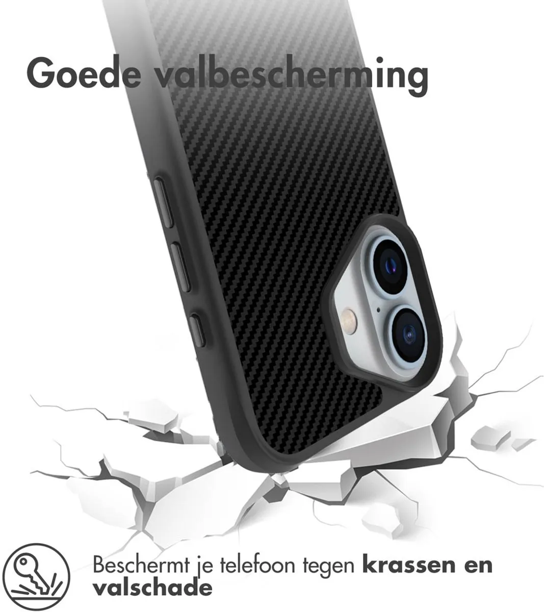 Imoshion Hybrid Carbon Hoesje iPhone 16 Plus - Zwart