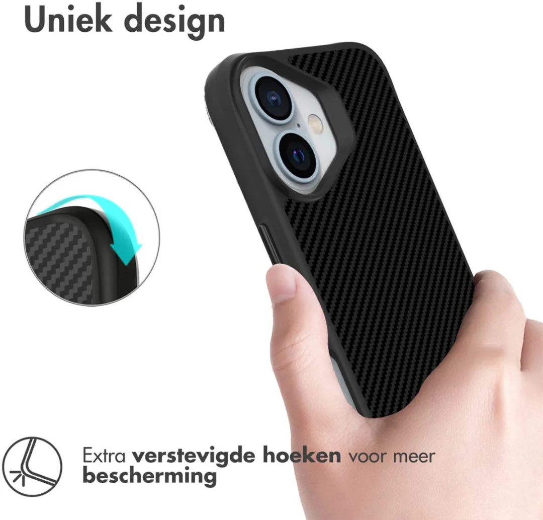 Imoshion Hybrid Carbon Hoesje iPhone 16 Plus - Zwart