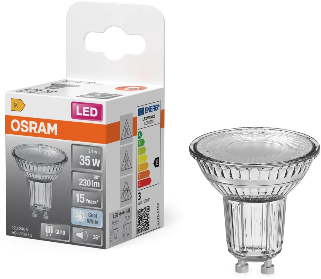 Osram LED Spot Star PAR16 GU10 2,4W - 36° - 230lm - 4000K Koelwit