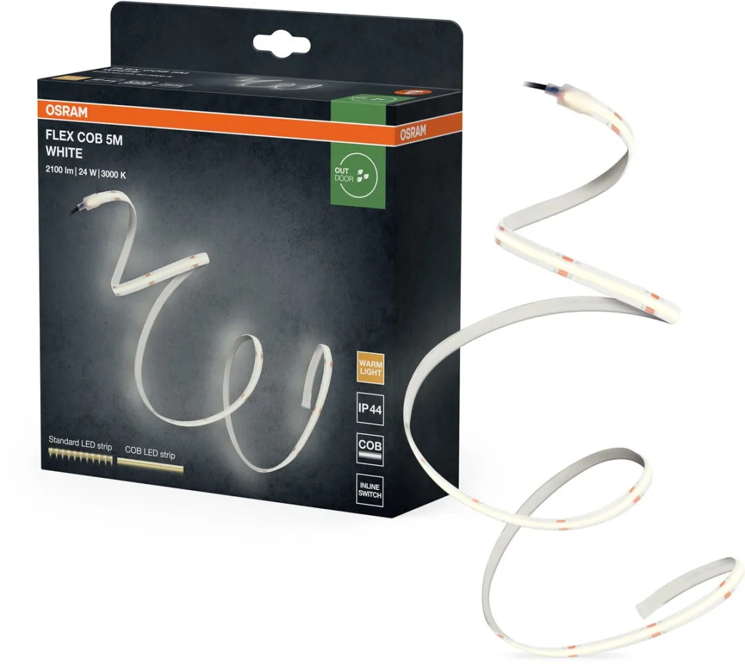 Osram Flex COB Outdoor LED Strip 5m - 22W 800lm 3000K IP44