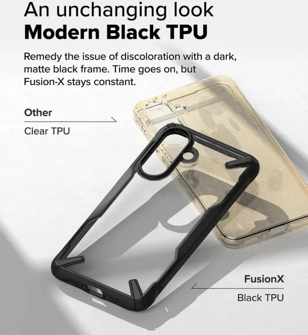 Ringke Fusion X Hoesje Samsung Galaxy A56/A36 - Militaire Standaard - Zwart
