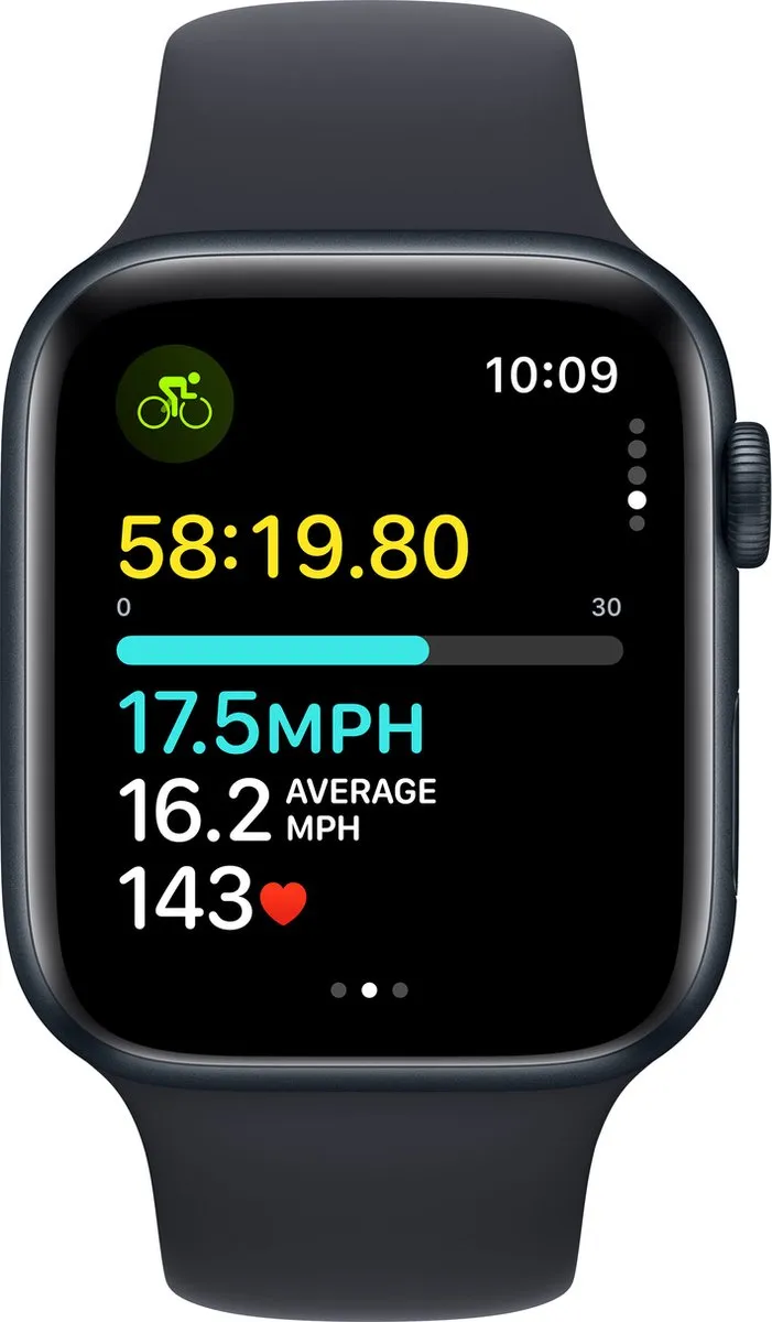 Apple Watch SE 2023 GPS 44mm Midnight Aluminium - Zwart