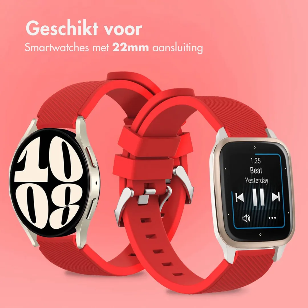 Imoshion Siliconen Smartwatchband Rood 22mm