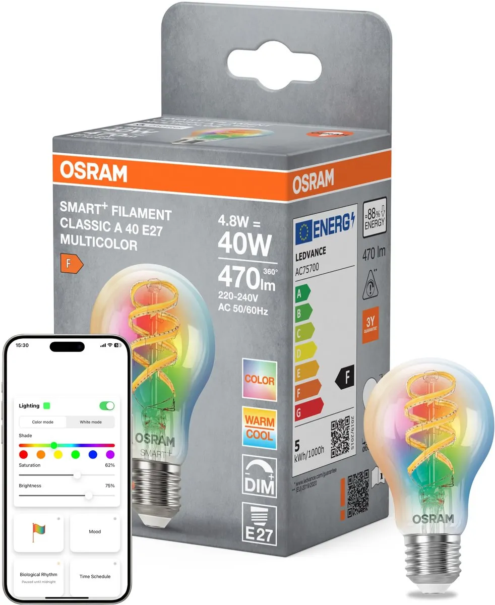 Osram SMART+ A40 RGBW E27 LED-lamp - 4.8W - Mat - 3000K