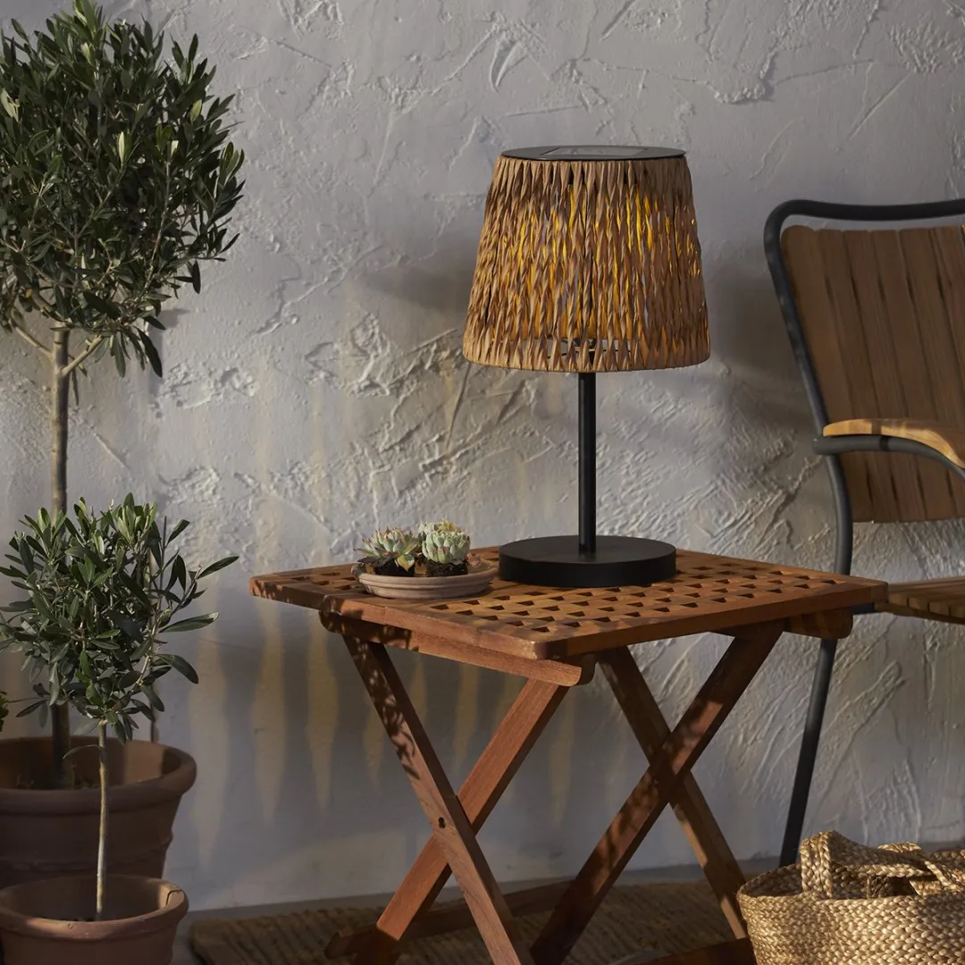 Star Trading Cesta Solarlamp - 48cm - Bruin - Warm wit