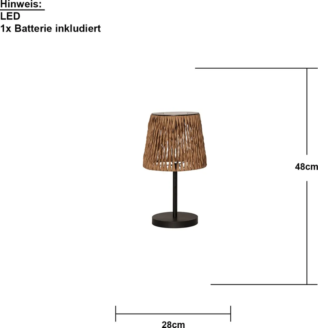 Star Trading Cesta Solarlamp - 48cm - Bruin - Warm wit - afbeelding 6 van 6