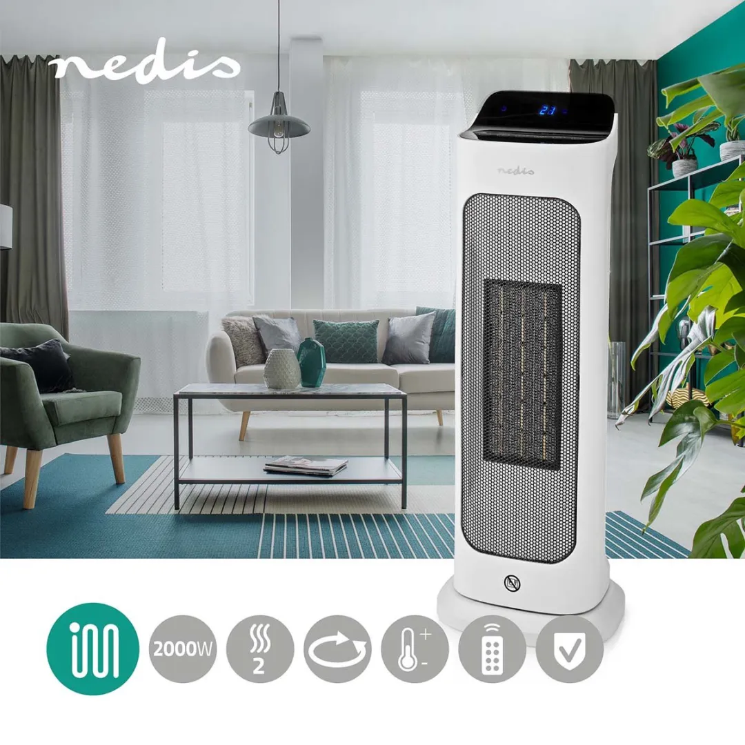 Nedis HTFA20WT Keramische Ventilatorkachel 2000W - Wit