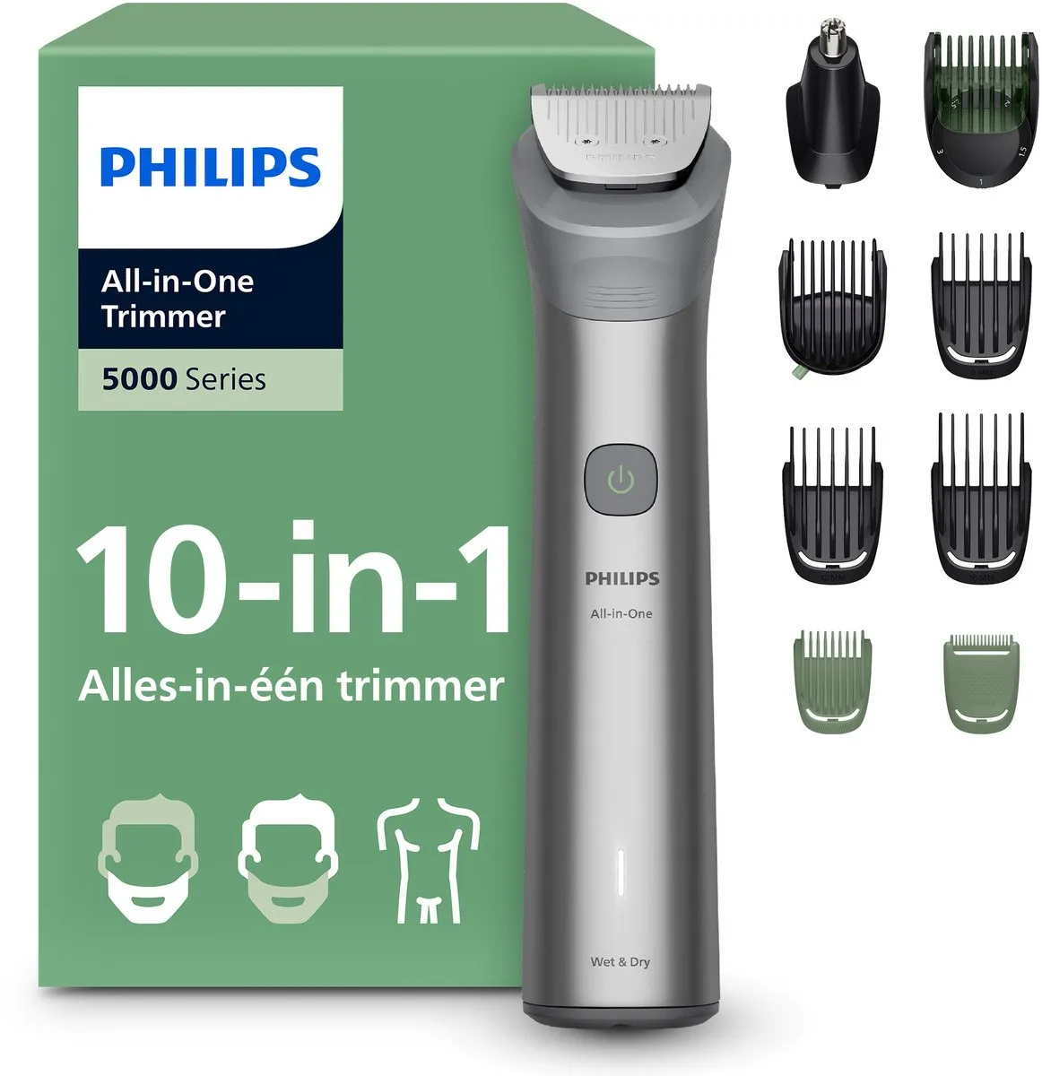 Philips Series 5000 MG5931/15 Multigroom - 10-in-1 Baardtrimmer - Licht Grijs