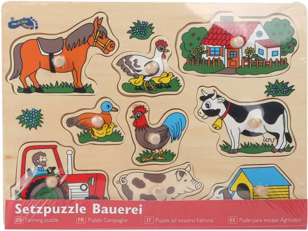 Small Foot Houten Noppenpuzzel Boerderij 1000 Stuks