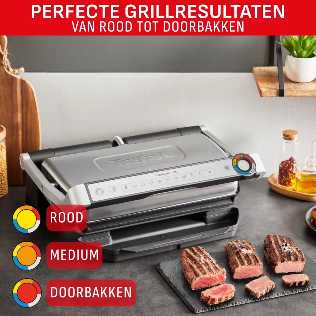 Tefal OptiGrill+ XL GC727D10 Contactgrill - 2000W - RVS