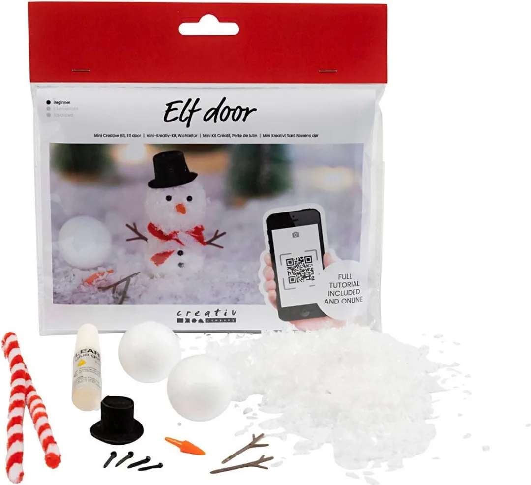 Creativ Company Miniatuur Set Kabouterdeur Sneeuwpop - Multicolor