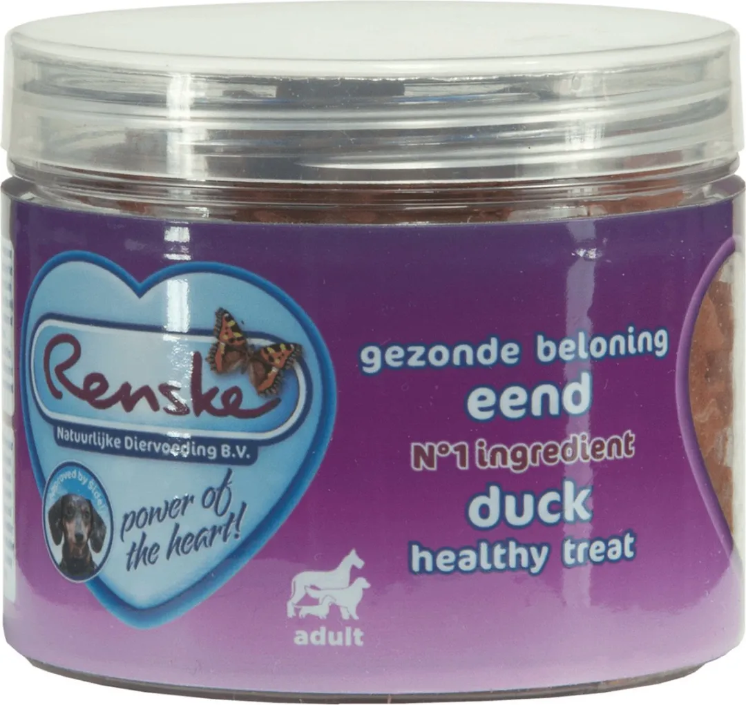 Renske Gezonde Beloning Hartjes Hondensnack - Eend 100g