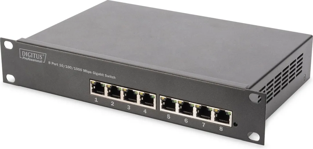 Digitus DN-10-SET-2 Netwerkset - 10 inch - 8-poorts Switch & Patch Panel - Grijs