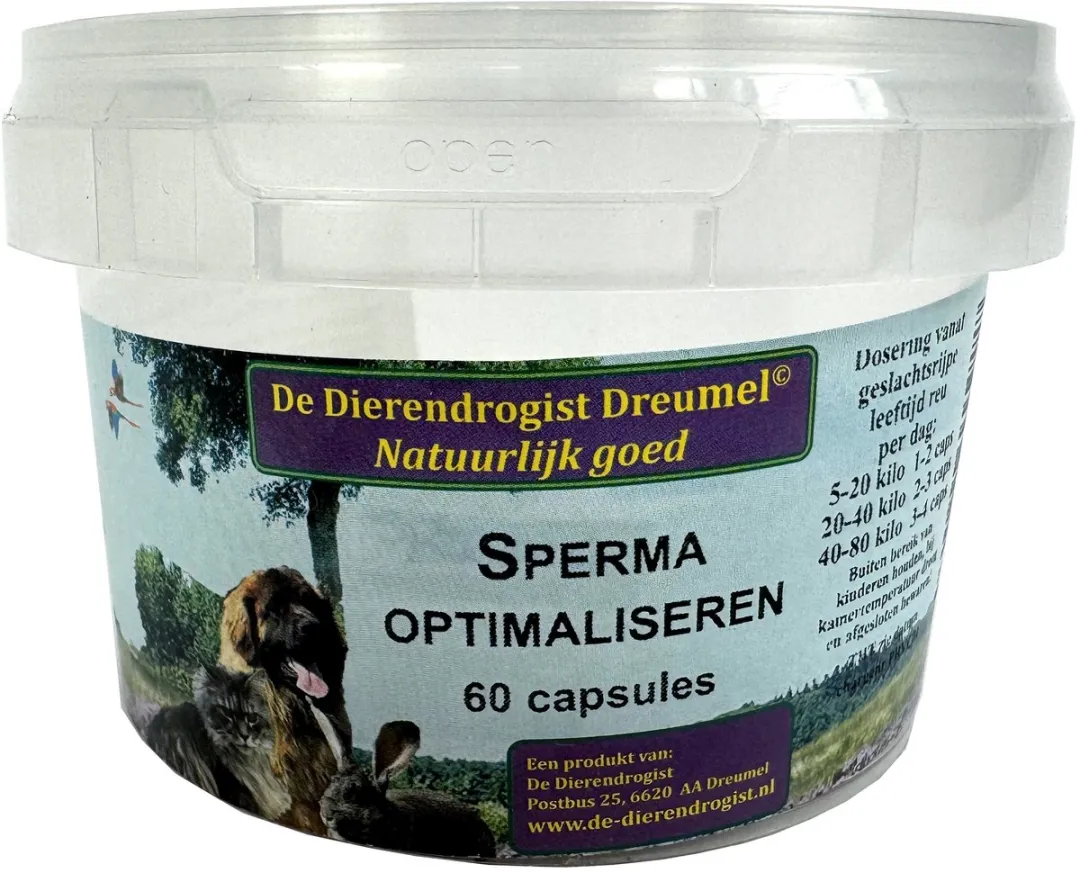 Dierendrogist Sperma Optimaliseren Capsules - 60 Stuks