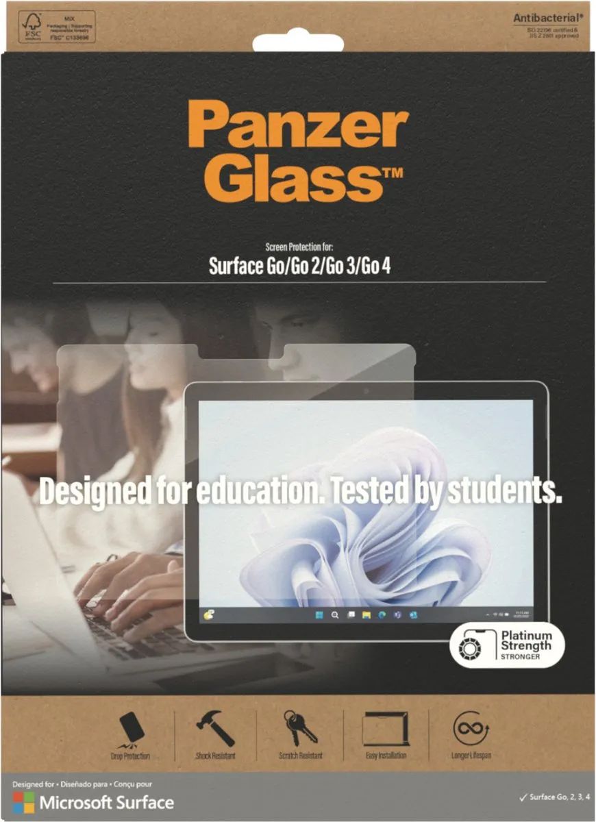 PanzerGlass Gehard Glas Screenprotector Surface Go 2 - Zwart