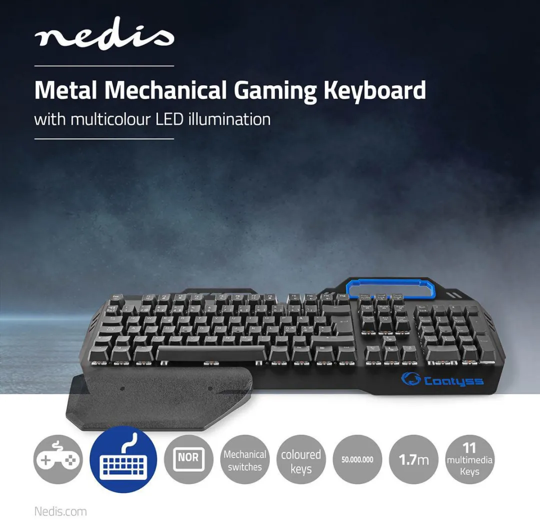 Nedis GKBD400BKND Bedraad Gaming Toetsenbord - Zwart