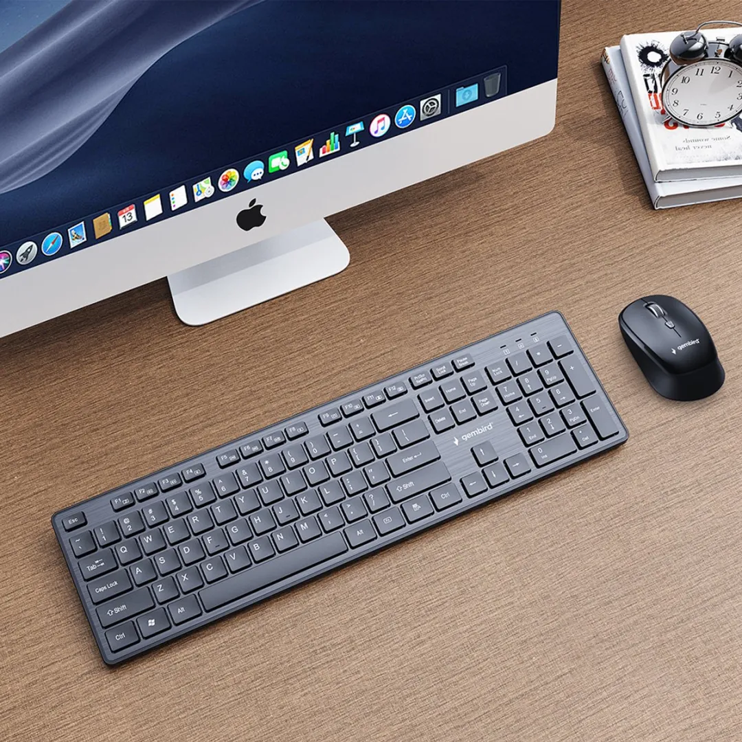 Gembird KBS-WCH-04 Draadloze Desktopset - US-layout - Zwart