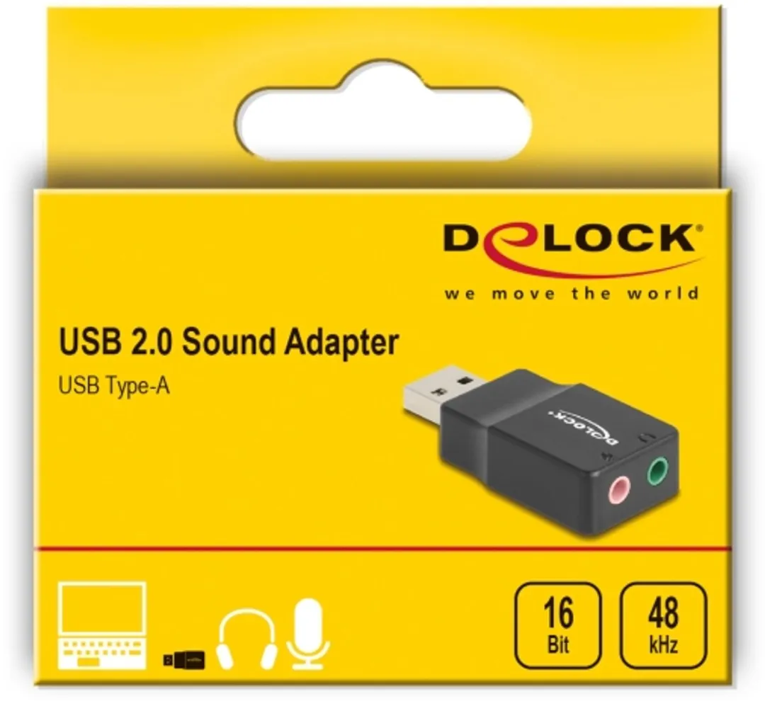 Delock 66634 Externe Geluidskaart - USB 2.0 - Zwart