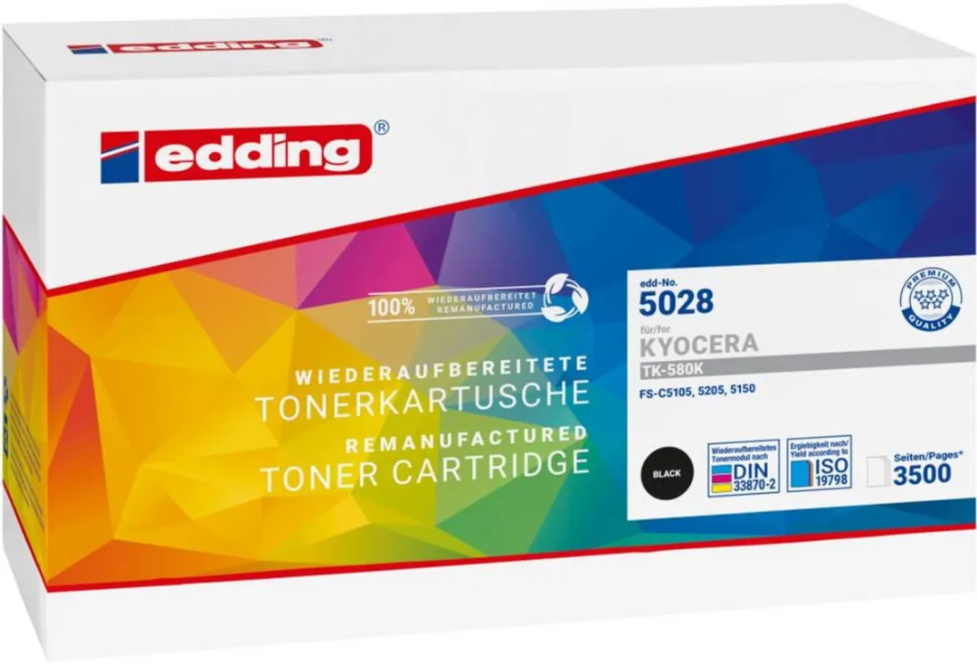 edding Toner 18-5028 - Zwart - 3500 Pagina's - Kyocera Compatibel