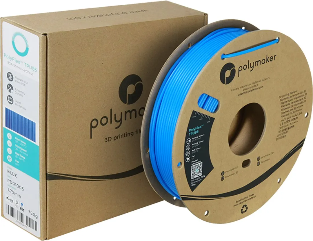 Polymaker PolyFlex TPU-95A Filament 1.75mm - 750g Blauw