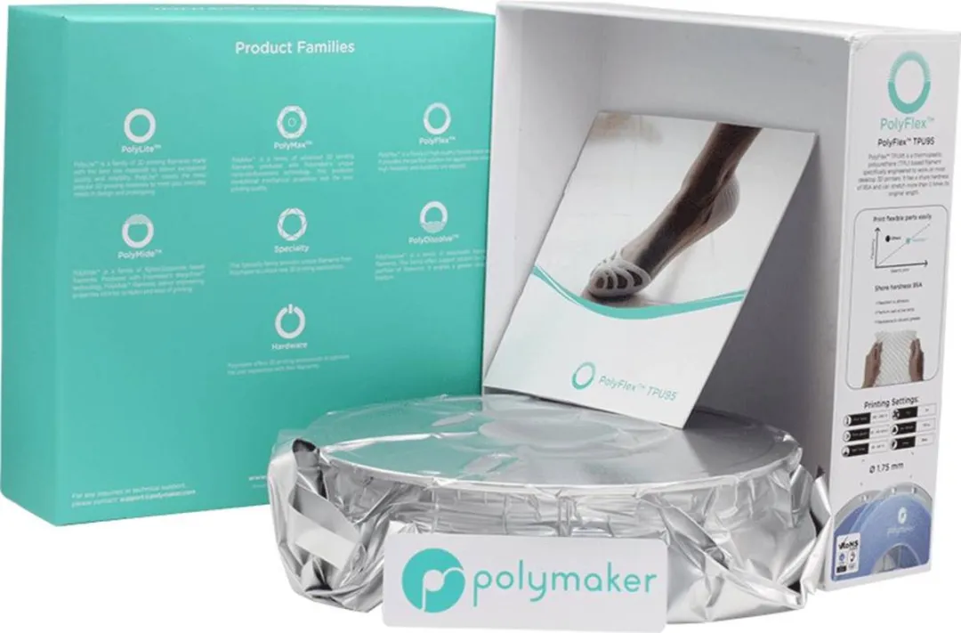 Polymaker PolyFlex TPU-95A Filament 1.75mm - 750g Blauw