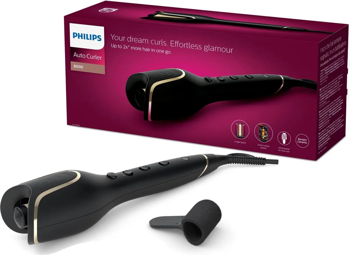 Philips Series 8000 BHB876/00 Automatische Krultang - Zwart